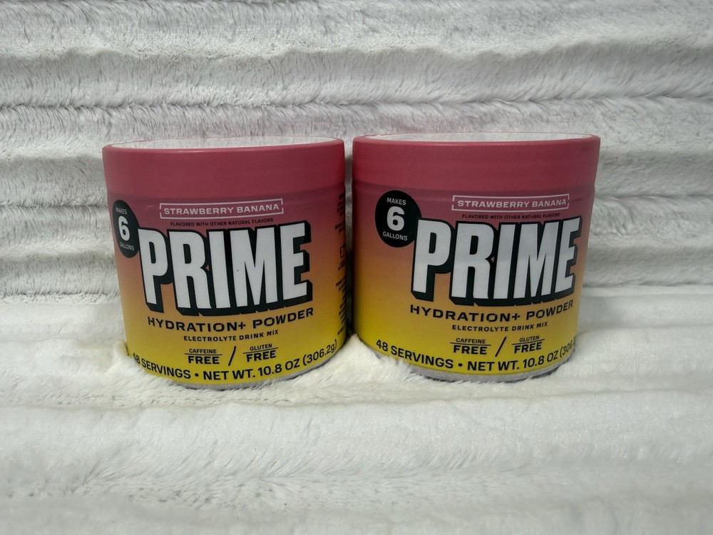 Prime Hydration Powder Mix Strawberry Banana Lot Of 2 Exp 02/28