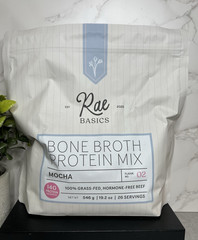 Rae Basics Bone Broth Protein Powder Mix Mocha 19.2oz 26 Serv Exp 07/27