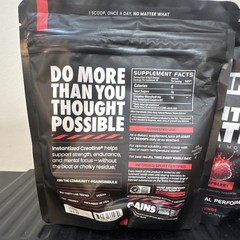 GAINS Creatine Monohydrate Powder Sour Raspberry 243g 30 Serv 5g Vegan 2 PACK