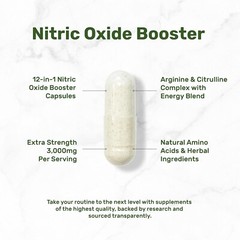 Nitric Oxide Booster Supplement – L-Arginine, L-Citrulline 3000mg – 300 Capsules