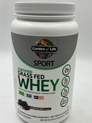 Garden of Life Sport Grass Fed Whey Protein Chocolate Certified Organic 24.3oz