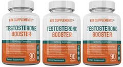 3 Bottle Testosterone Booster Chrysin Low Test Boost Natural Tribulus Terrestris