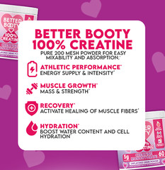 Angry Supplements Better Booty 100% Creatine Monohydrate for Women, 60 Serv 300G
