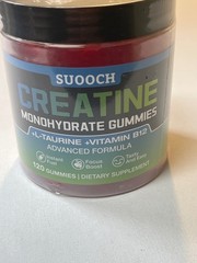 SUOOCH Creatine Monohydrate Gummies L-Taurine Vitamin B12 120 Gummies New