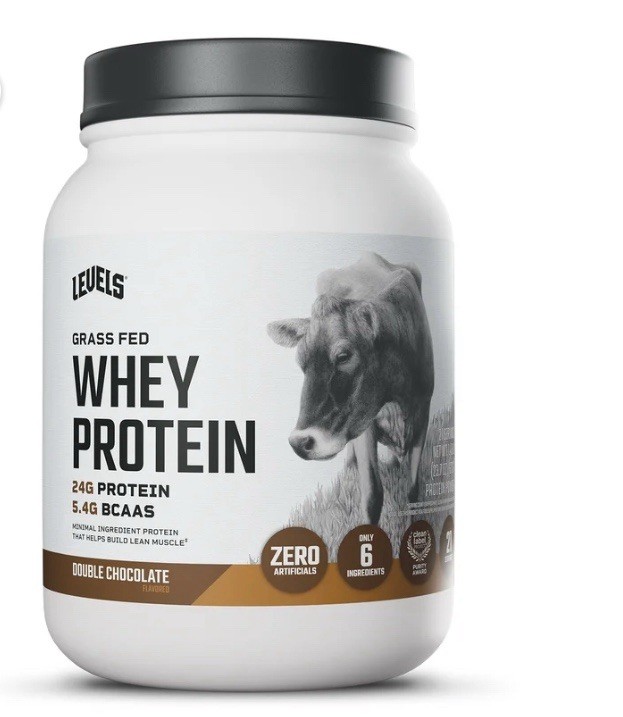 L evels Grass Fed Whey Protein Powder, Double Chocolate, 1.48 lb