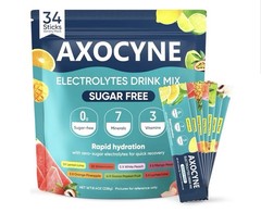 AXOCYNE Electrolyte Drink Mix Sugar Free 34 Sticks Hydration Variety Pack