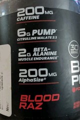 New! Bucked Up Pre-Workout Blood Raz 30 Servings 200mg Caffeine 04/2027 Sealed