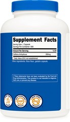 Nutricost Caffeine Pills, 500 Capsules, 500 Servings, 200mg Per Serving