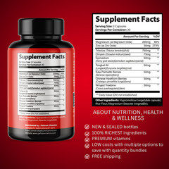 Manboa- Bodybuilding & Men’s Health Support- 4 Bottles- 360 Capsules