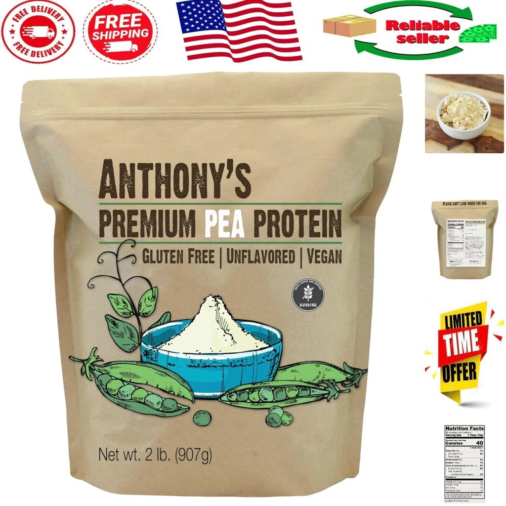 Plant-Based 2 lb Unflavored Pea Protein – Ideal for Smoothies & Baked Goods