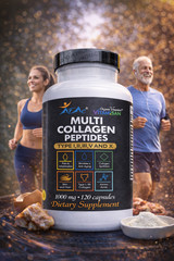 Multi Collagen Peptide protein 120 Caps 100o mg Type I,II,III,X Anti-Aging keto