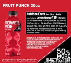 Powerade Fruit Punch, Electrolyte Enhanced Sports Drink, 20 Fl Oz Bottles, 8 Pac