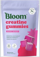 ONE PACK – Bloom Creatine Monohydrate Gummies Berry Boost 36 Count 5g Sugar-Free