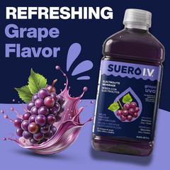 Suero I.V. Electrolyte Drink, Grape Flavor 33.8 fl oz – Hydrate