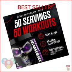 JNX SPORTS The Curse! Pre Workout Powder for Men & Women – 50 Servings, Green Ap