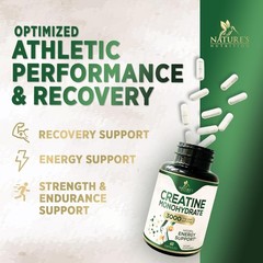 Unflavored Creatine Monohydrate Capsules – 3g/Serving for Strength & Performance