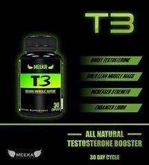 Meeka Nutrition T3 All Natural Testosterone Booster Anabolic Workout Gain Muscle