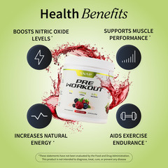 Organic Nitric Oxide Beet Root Powder or Pre Workout – Heart Health, Supports BP