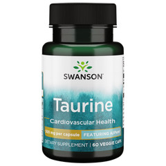 Swanson Ajipure Taurine, Pharmaceutical Grade 500 mg 60 Veggie Capsules