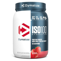 Dymatize ISO100 Hydrolyzed Whey Isolate Protein Powder, 25g Protein, Strawberry