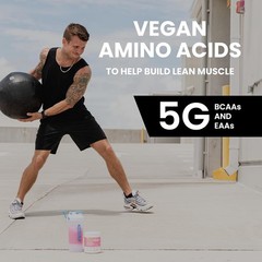Pre Workout Amino Energy Powder Pink Lemonade Vegan BCAA Drink Mix 30 Servings