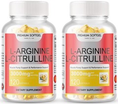 L-Arginine L-Citrulline Nitric Oxide Booster 3000mg 240 Softgels 90 Servings USA