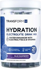 TransformHQ Hydration Electrolyte Drink Mix (Blue Raspberry) 21 Packets