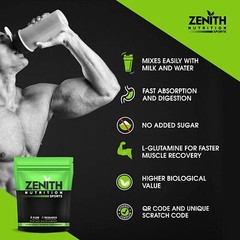 Zenith Nutrition Whey Protein With Enzymes Rich Chocolate Flavor 1 Kg