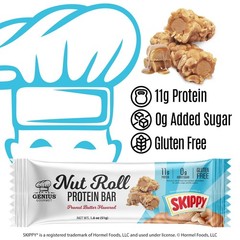 SKIPPY Peanut Butter Inspired Protein Bar, 11g Protein, 0g Sugar, Gluten-Free