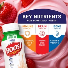 BOOST High Protein with Fiber Ready 192 Fl Oz (Pack of 1), Creamy Strawberry