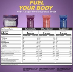 Keto Vitals Berry Electrolytes Energy Powder Packets No Sugar Keto Friendly 30pk