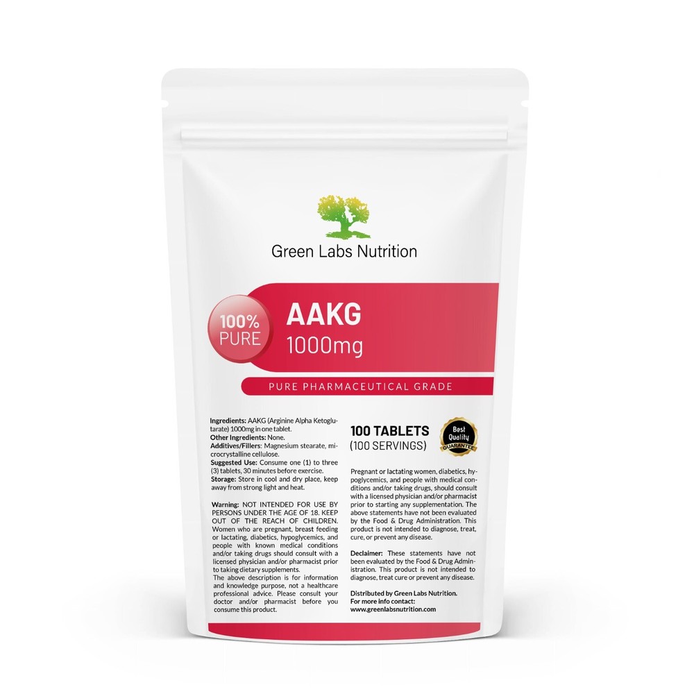 AAKG 1000mg TABLETS LARGE MUSCLE PUMP FAST REGENERATION