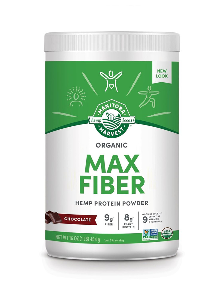 Hemp Yeah Organic Max Fiber Protein Powder, Omegas 3&6 per Serving, Brown, Choco