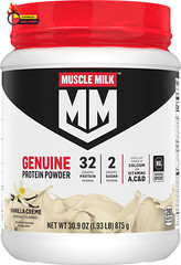 Genuine Protein Powder, Vanilla Crème, 1.93 Pounds, 12 Servings, 32G Protein, 2G