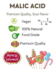 Spicy World Malic Acid Powder 1.75 LB (28oz) – Food Grade, Crystals, Tart Flavor