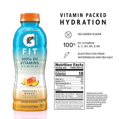 Gatorade Fit Electrolyte Beverage, Healthy Real Hydration, Tropical Mango