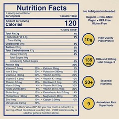 Vitala Organic Protein Smoothie | 10g Protein, 135mg DHA, USDA Organic | 10-Pack
