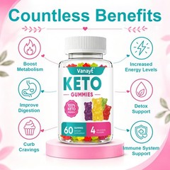 Keto ACV Gummies 60 Ct Apple Cider Vinegar Dietary Supplement for Keto Support