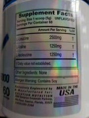 Evlution Nutrition – BCAA 5000 – UNFLAVORED – 60 Servings – 10.6 oz – Exp 2/2025