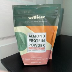 Wellious Almond Protein Powder Vegan, Real Vanilla, 12 oz (340g) -New Sealed