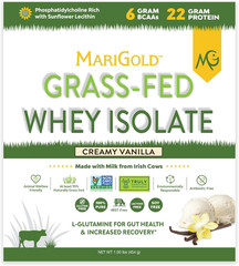 Grass-Fed Whey Protein Isolate Powder – Creamy Vanilla Flavor – 1 Lb Bag | 100%