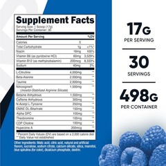 Nutricost Pre-X Xtreme Pre-Workout Powder Complex, Blue Raspberry, 30 Servings