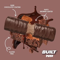BUILT Puff Protein Bars Brownie Batter 12 Count 17g Protein Gluten Free Collagen