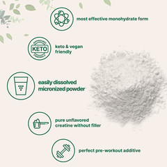 Creatine Monohydrate Powder 1 Kg, 5000Mg per Serving, Unflavored, Pure