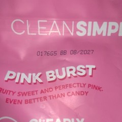 Clean Simple Eats Clear Protein Powder Whey Isolate Pink Burst 20 Serv 19.8oz