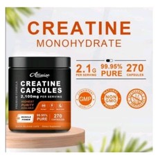 Pure Creatine Monohydrate Capsules for Muscle Mass Strength Expire 04/26