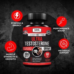 Kaya Naturals UltraTest- Men’s T Booster with Tongkat 180 Count (Pack of 1)