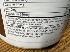 Garden of Life Plant-Based Sprouted Barley Protein Powder CHOCOLATE 20 Servings