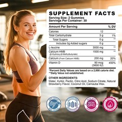 HMB and LLeucine Gummies, 4500mg HMB and Leucine Supplements for Men & Women,…