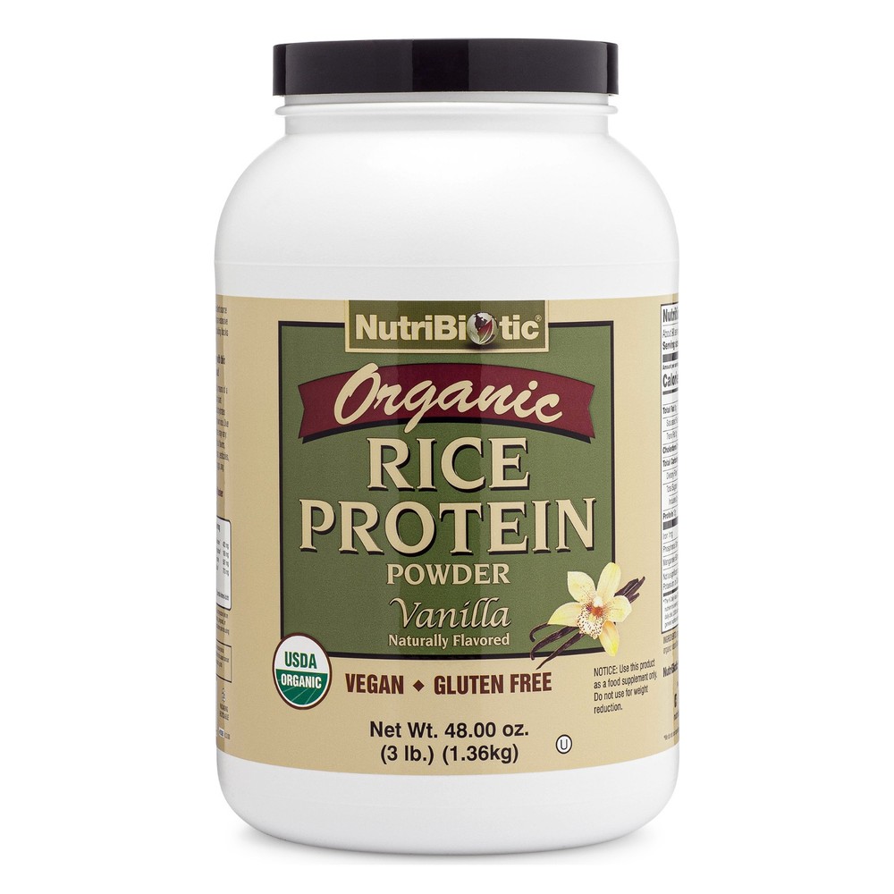 NutriBiotic Organic Rice Protein, Vanilla Protein Powder 3 Lb (1.36 Kg)